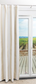 Lysel Outlet - Thermoschal Verdunklung gestreift Beige-Weiß