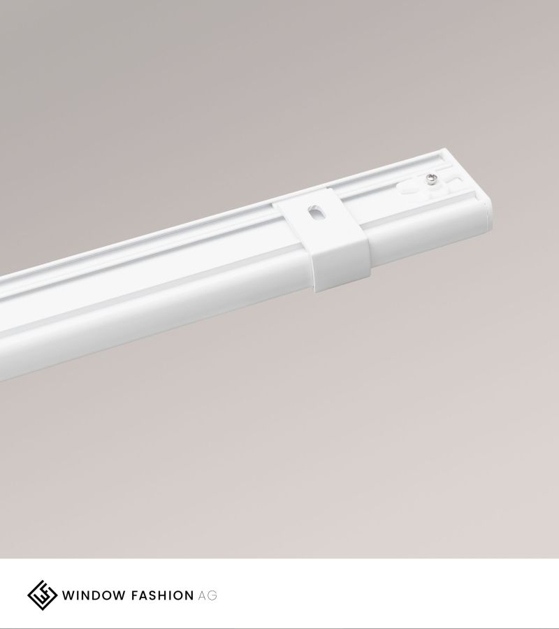 SET Vorhangschiene 115cm mit 2 Innenläufen für Deckenmontage in Weiß