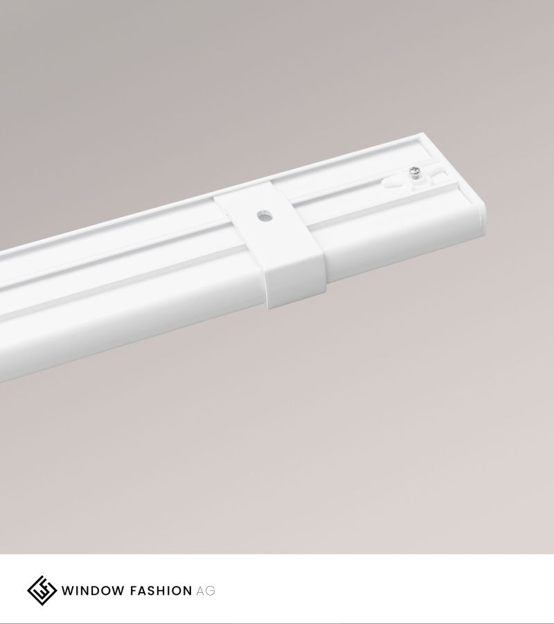 SET Vorhangschiene 115cm mit 3 Innenläufen für Deckenmontage in Weiß