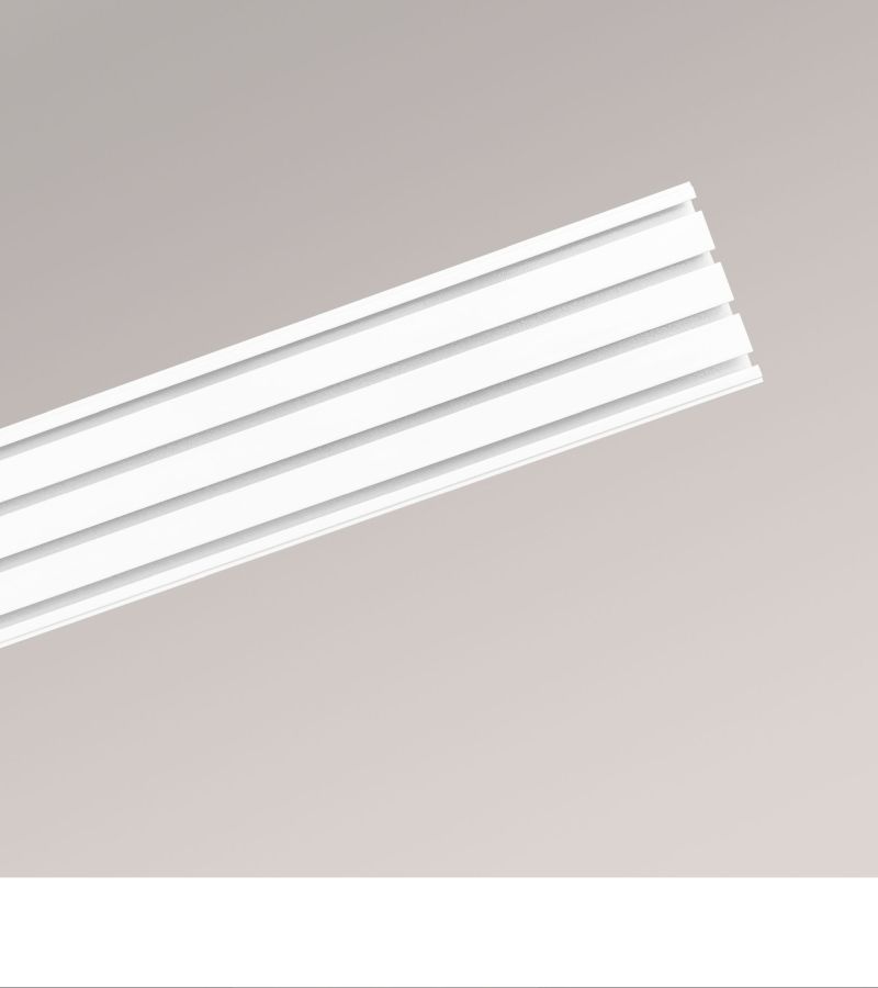 Vorhangschiene mit 4 Innenläufen in Weiß