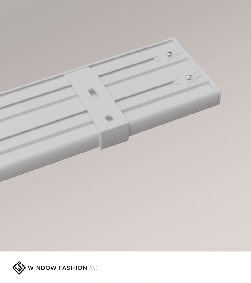 SET Vorhangschiene 115cm mit 5 Innenläufen für Deckenmontage in Grau