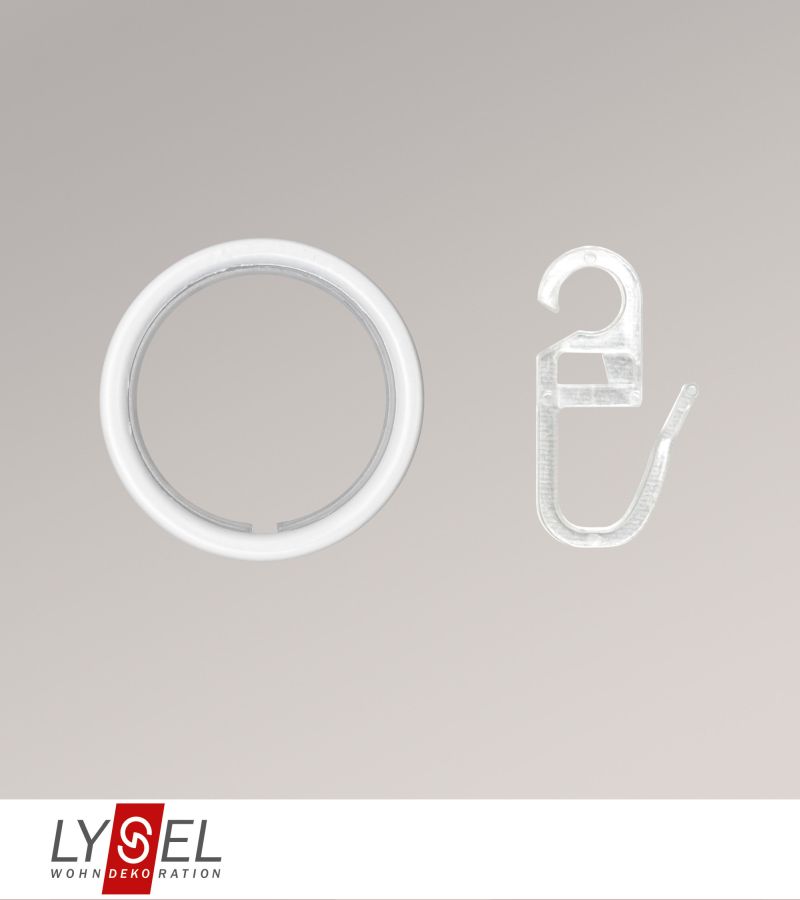 Lysel - 10er SET Gardinenringe mit Gleiteinlage für Stangen Ø 20mm