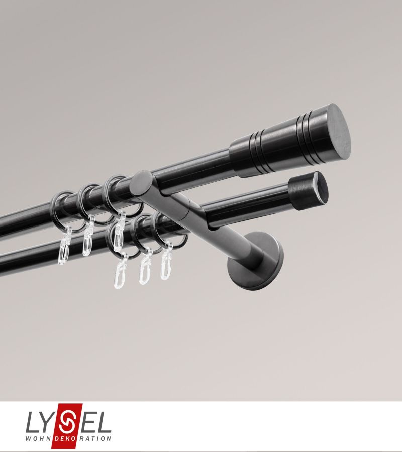 Lysel - SET Opal 640cm Doppel-Kombiträger offen 2-Lauf mit Endstücke Cone in Titan