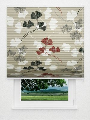 Plissee Ginkgo Night 8710.5022 Fensteransicht