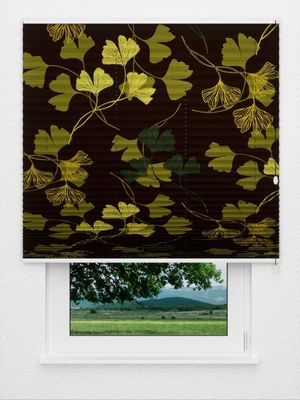 Plissee Ginkgo Night 8770.5020 Fensteransicht