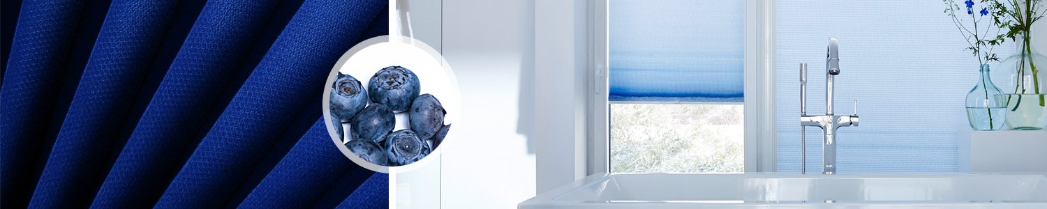 Tende plissettate blu su misura