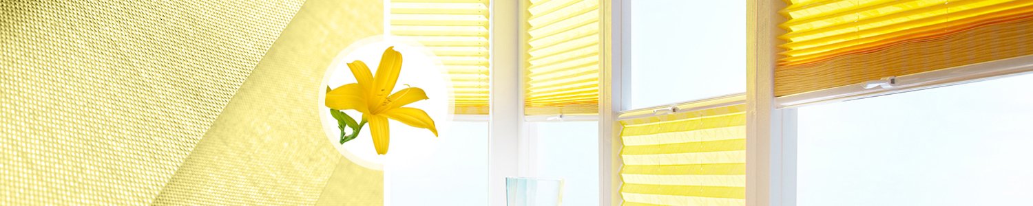 Tende plissettate gialle su misura