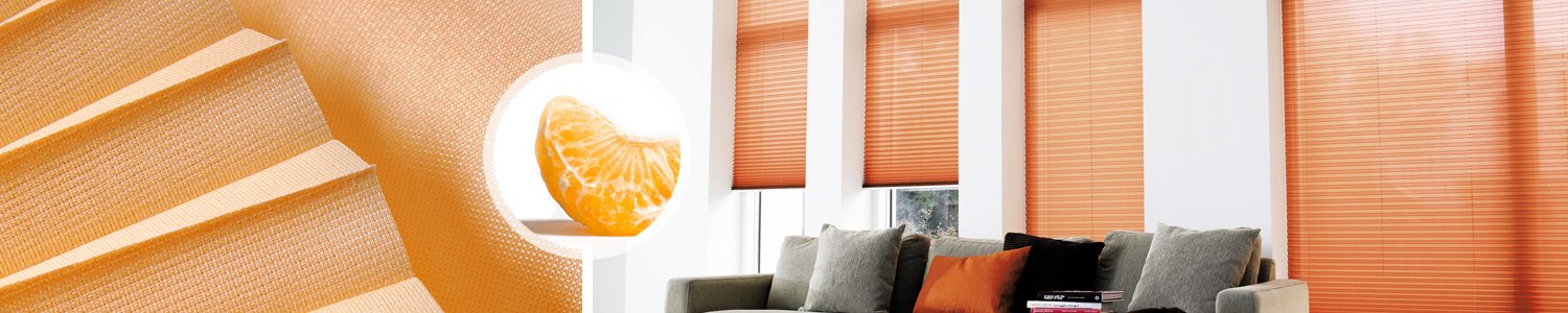 Tende plissettate arancioni su misura