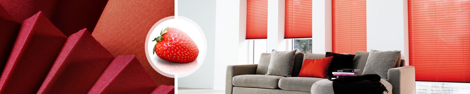 Tende plissettate rosse su misura